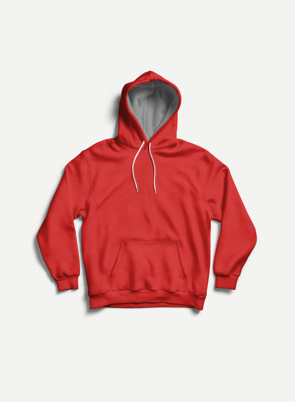 Placeholder Image Popover Heavyweight Hooded Sweatshirt in Red